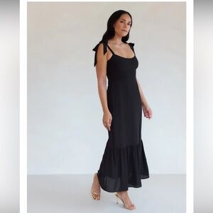 Park & Fifth Black Maxi Dress with Tie Straps